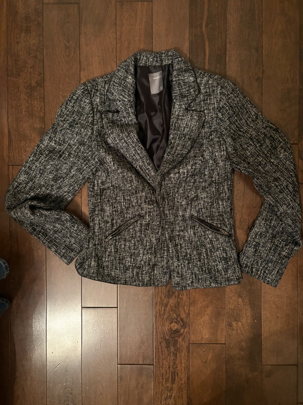 Vintage SMARTSET Tweed Textured Blazer | XS | Black & White